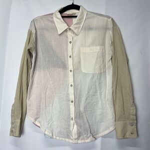 Mystree Color Block Burst Rayon Button Down Shirt Women's‎ Small Western Prairie